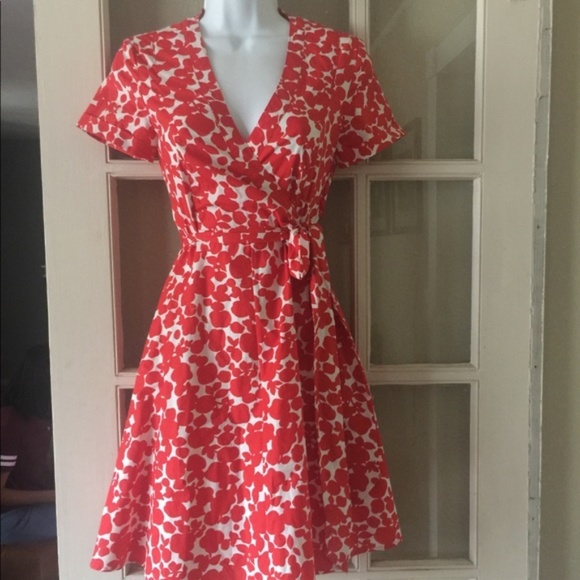 Boden Dresses & Skirts - Boden Red and White Floral Wrap Dress. EUC